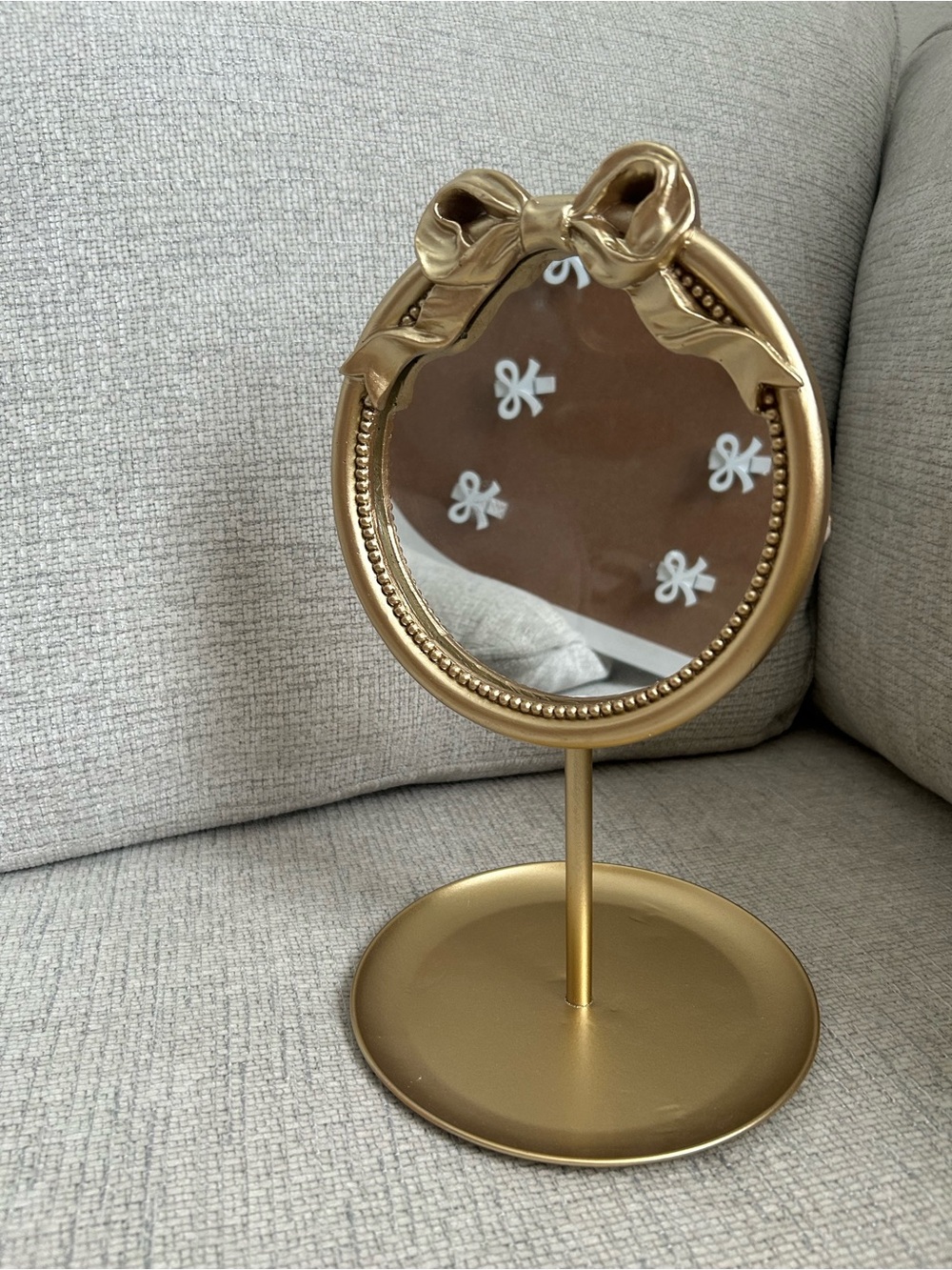 Hobby Lobby Gold Bow Accent Tabletop Vanity Mirror